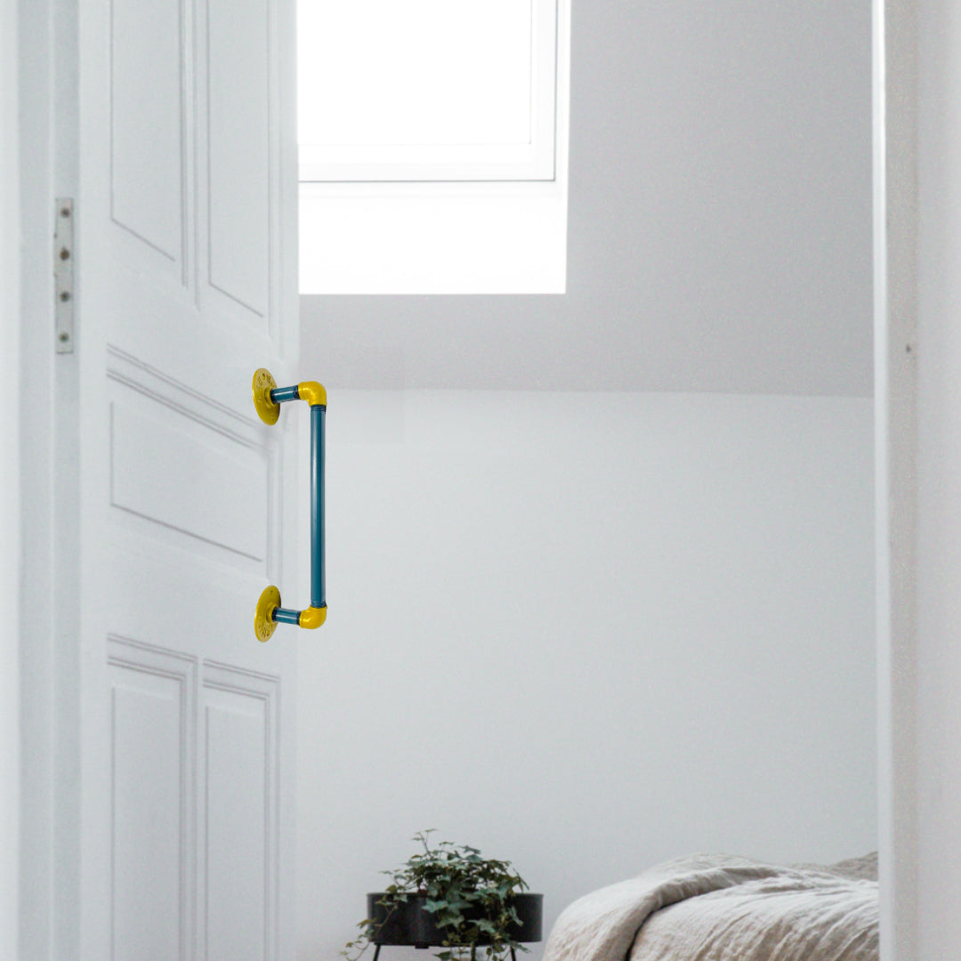 Tuergriff_DOORIA_Small_Petrol_Gold_Schlafzimmer_Tuer_SteelDesign_Hamburg